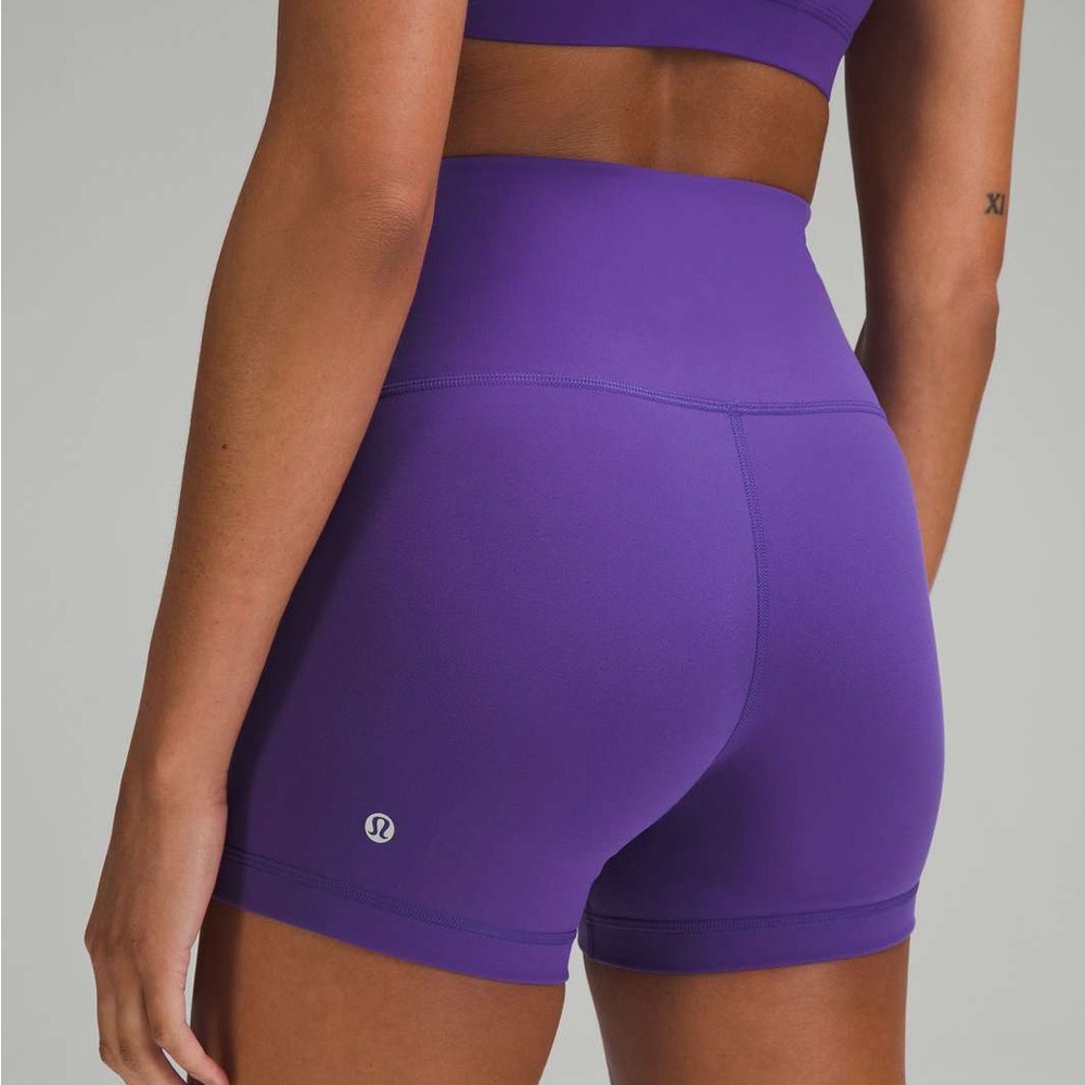 Lululemon Purple Bike Shorts square size dot - Picture 2 of 6